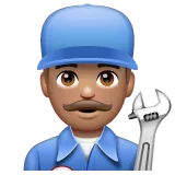 man mechanic: medium skin tone สำหรับแพลตฟอร์ม Whatsapp