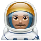 man astronaut: medium skin tone alustalla Whatsapp