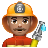 man firefighter: medium skin tone alustalla Whatsapp