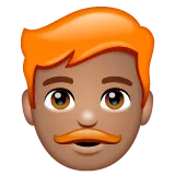 man: medium skin tone, red hair pour la plateforme Whatsapp