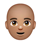 man: medium skin tone, bald för Whatsapp-plattform