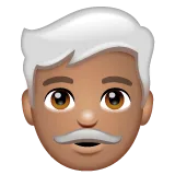 man: medium skin tone, white hair pour la plateforme Whatsapp