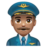 man pilot: medium skin tone für Whatsapp Plattform