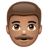 man: medium skin tone สำหรับแพลตฟอร์ม Whatsapp
