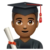 Whatsapp platformu için man student: medium-dark skin tone