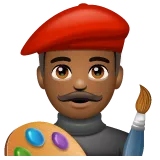 man artist: medium-dark skin tone til Whatsapp platform