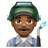 man factory worker: medium-dark skin tone สำหรับแพลตฟอร์ม Whatsapp