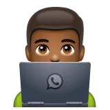 man technologist: medium-dark skin tone สำหรับแพลตฟอร์ม Whatsapp
