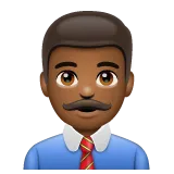 Whatsapp platformu için man office worker: medium-dark skin tone