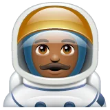 man astronaut: medium-dark skin tone สำหรับแพลตฟอร์ม Whatsapp