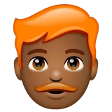 Whatsapp platformu için man: medium-dark skin tone, red hair