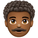 man: medium-dark skin tone, curly hair สำหรับแพลตฟอร์ม Whatsapp