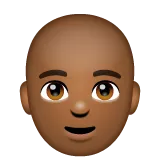 man: medium-dark skin tone, bald alustalla Whatsapp