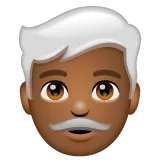 Whatsapp platformu için man: medium-dark skin tone, white hair