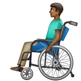 man in manual wheelchair: medium-dark skin tone für Whatsapp Plattform