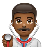man health worker: medium-dark skin tone pentru platforma Whatsapp