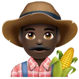 man farmer: dark skin tone لمنصة Whatsapp