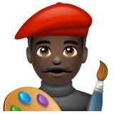 man artist: dark skin tone til Whatsapp platform