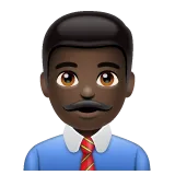Whatsapp platformu için man office worker: dark skin tone