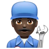man mechanic: dark skin tone für Whatsapp Plattform