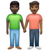 Whatsapp 플랫폼을 위한 men holding hands: dark skin tone, medium-dark skin tone