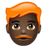 Whatsapp platformu için man: dark skin tone, red hair