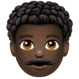 man: dark skin tone, curly hair สำหรับแพลตฟอร์ม Whatsapp