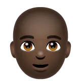 man: dark skin tone, bald alustalla Whatsapp