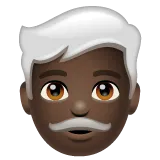 Whatsapp platformu için man: dark skin tone, white hair