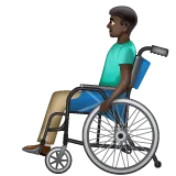 man in manual wheelchair: dark skin tone untuk platform Whatsapp