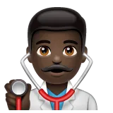 Whatsapp dla platformy man health worker: dark skin tone