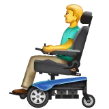 man in motorized wheelchair alustalla Whatsapp