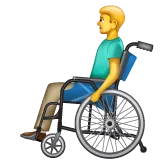 man in manual wheelchair for Whatsapp platform