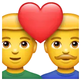 couple with heart: man, man עבור פלטפורמת Whatsapp