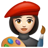 woman artist: light skin tone für Whatsapp Plattform