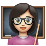 woman teacher: light skin tone untuk platform Whatsapp