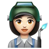 woman factory worker: light skin tone pentru platforma Whatsapp