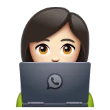 Whatsapp platformu için woman technologist: light skin tone