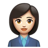 woman office worker: light skin tone untuk platform Whatsapp