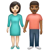 woman and man holding hands: light skin tone, medium-dark skin tone para a plataforma Whatsapp