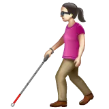 Whatsapp dla platformy woman with white cane: light skin tone