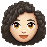 woman: light skin tone, curly hair لمنصة Whatsapp