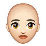 woman: light skin tone, bald für Whatsapp Plattform