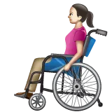 woman in manual wheelchair: light skin tone สำหรับแพลตฟอร์ม Whatsapp