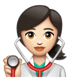 woman health worker: light skin tone for Whatsapp platform