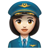 woman pilot: light skin tone untuk platform Whatsapp