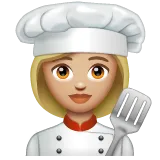 woman cook: medium-light skin tone สำหรับแพลตฟอร์ม Whatsapp