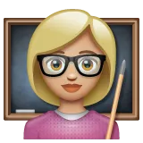 woman teacher: medium-light skin tone pour la plateforme Whatsapp