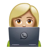 Whatsapp platformu için woman technologist: medium-light skin tone