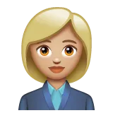woman office worker: medium-light skin tone สำหรับแพลตฟอร์ม Whatsapp